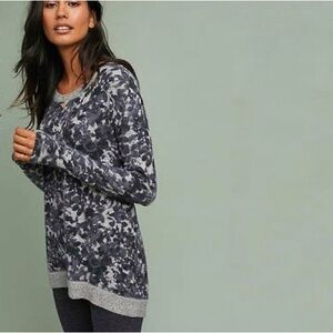 Anthropologie Saturday Sunday Gray Floral Sweater - Women’s Small